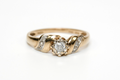 9ct Yellow Gold & Diamond Engagement Ring - Size N - 1.78g