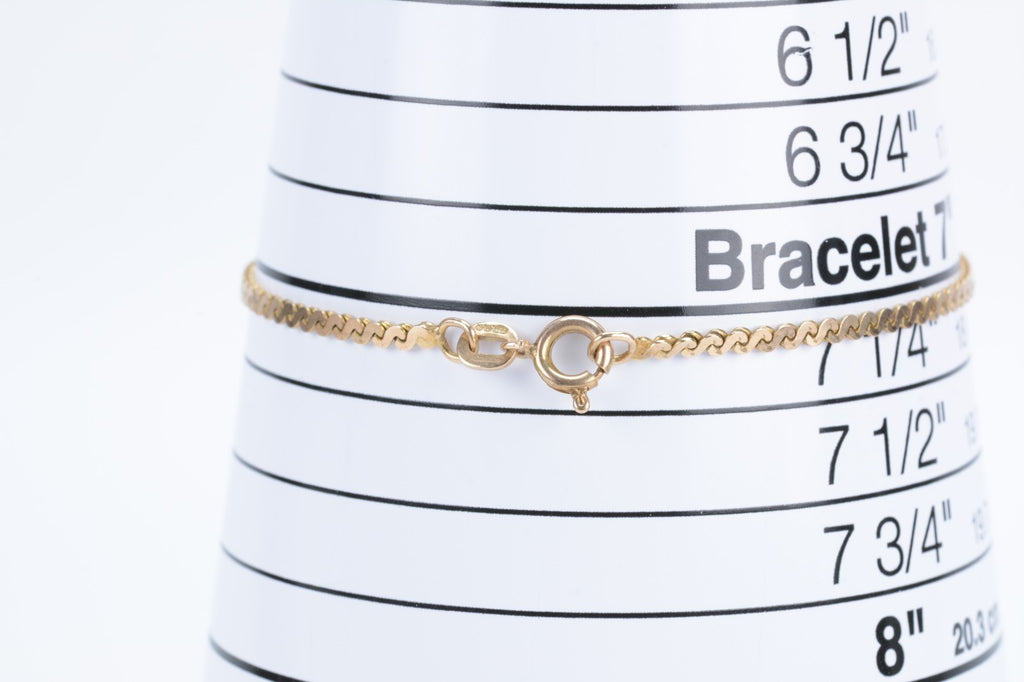 9ct Yellow Gold Serpentine Bracelet - 7" - 2.59g
