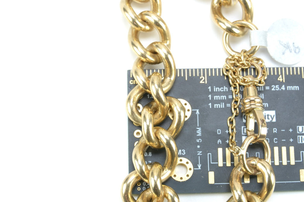 9ct Yellow Gold Curb Link Padlock Bracelet – 7&1/4" – 60.25g