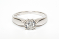 9ct White Gold & Diamond Engagement Ring - Size I - 2.26g