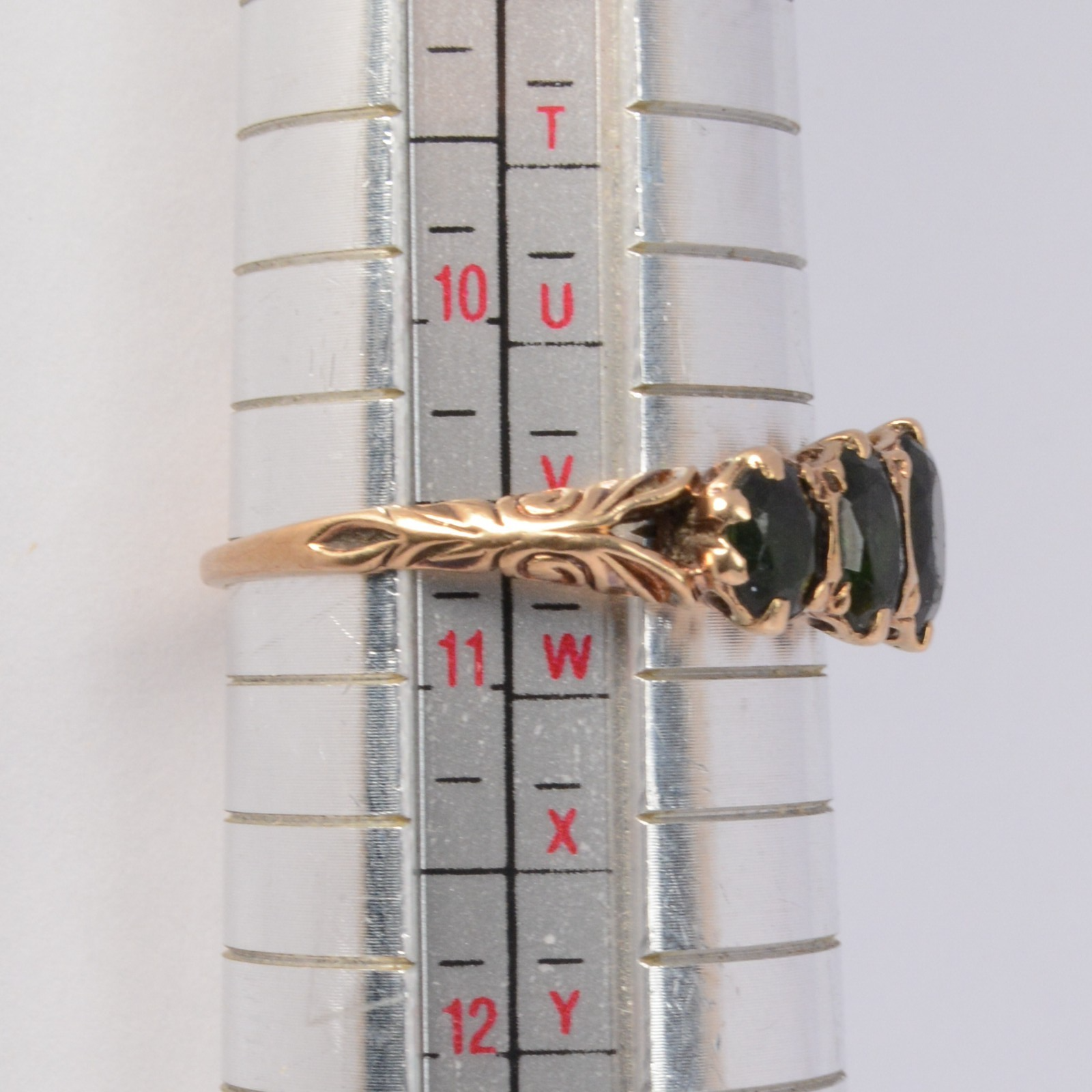 9ct Yellow Gold & Aventurine Ring - Size V - 3.3g