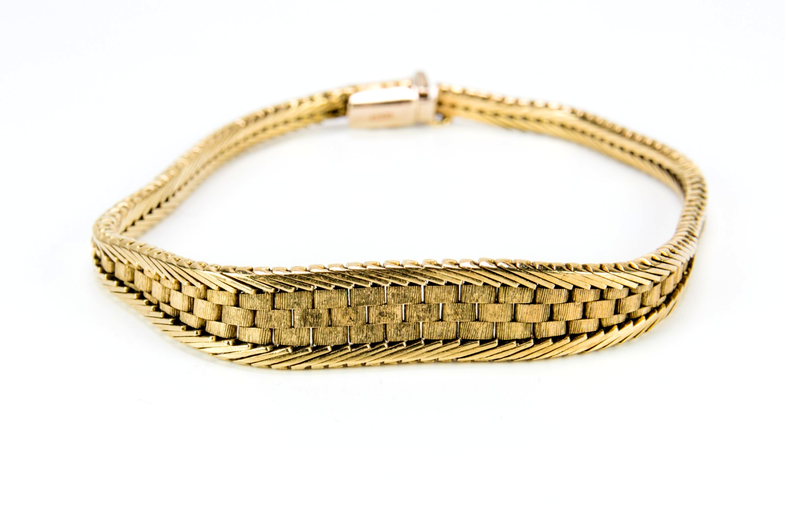 9ct Yellow Gold Herringbone Bracelet - 7¹/⁴ In  - 15.2g