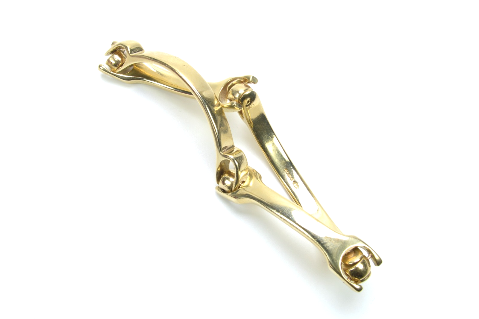 9ct Solid Yellow Gold Four Spanner Bracelet Bangle - 8" - 48 Grams