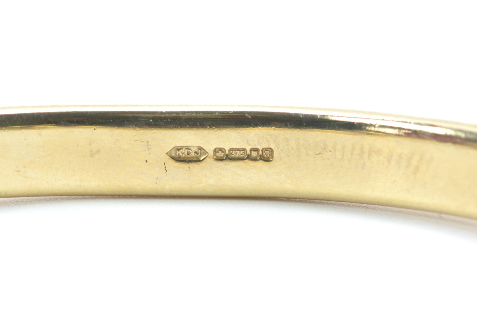 9ct Solid Yellow Gold Four Spanner Bracelet Bangle - 8" - 48 Grams