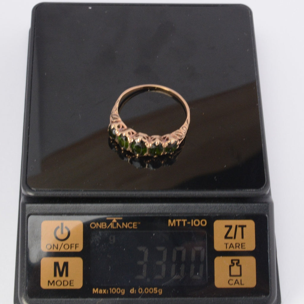 9ct Yellow Gold & Aventurine Ring - Size V - 3.3g