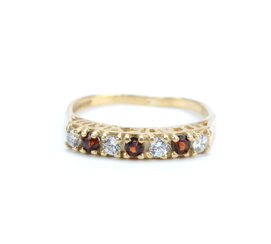 9ct Yellow Gold Band Ring 'I Love You' - Size K - 1.43g