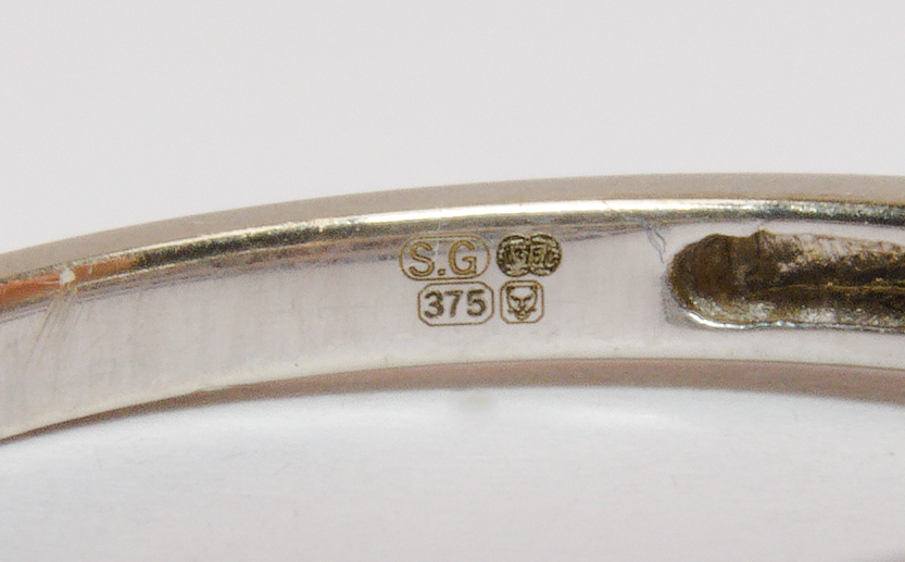 9ct White Gold Diamond Ring - Size O - 0.40ct - 3.13g