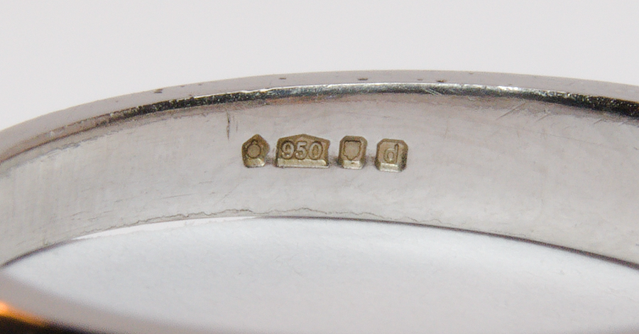 950 Platinum Diamond Ring - 0.35ct Total - Size L - 4.49g