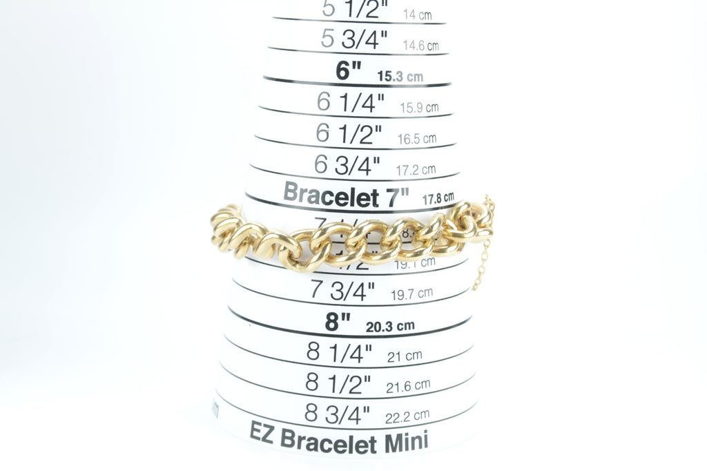 9ct Yellow Gold Curb Link Padlock Bracelet – 7&1/4" – 60.25g