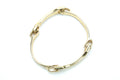 9ct Solid Yellow Gold Four Spanner Bracelet Bangle - 8" - 48 Grams