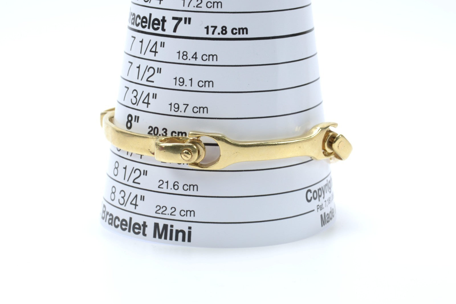 9ct Solid Yellow Gold Four Spanner Bracelet Bangle - 8" - 48 Grams