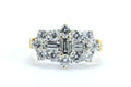 18ct Yellow Gold Brilliant & Baguette Diamond Ring - Size N - 6.16g - 2ct