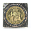 1849 Gold Half Sovereign Ring 9ct Mount - 5 CZ - Size M 1/2 - 12 Grams