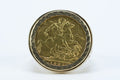 1892 Gold Full Sovereign Ring 9ct Mount - Size X - 13.23g