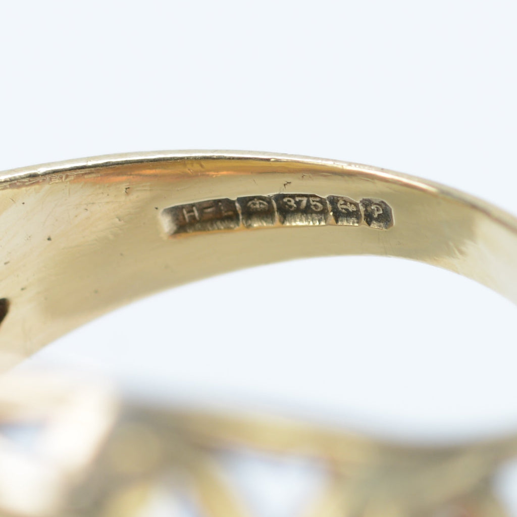 1982 Gold Half Sovereign Ring 9ct Mount Size M 1/2 8.1 Grams