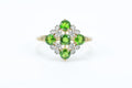 9ct Yellow Gold Ring - Aventurine & Spinel - Size S - 2.93g