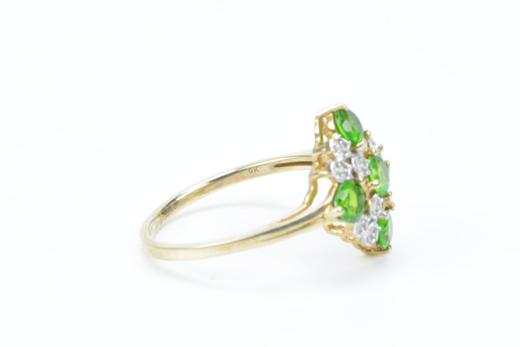 9ct Yellow Gold Ring - Aventurine & Spinel - Size S - 2.93g