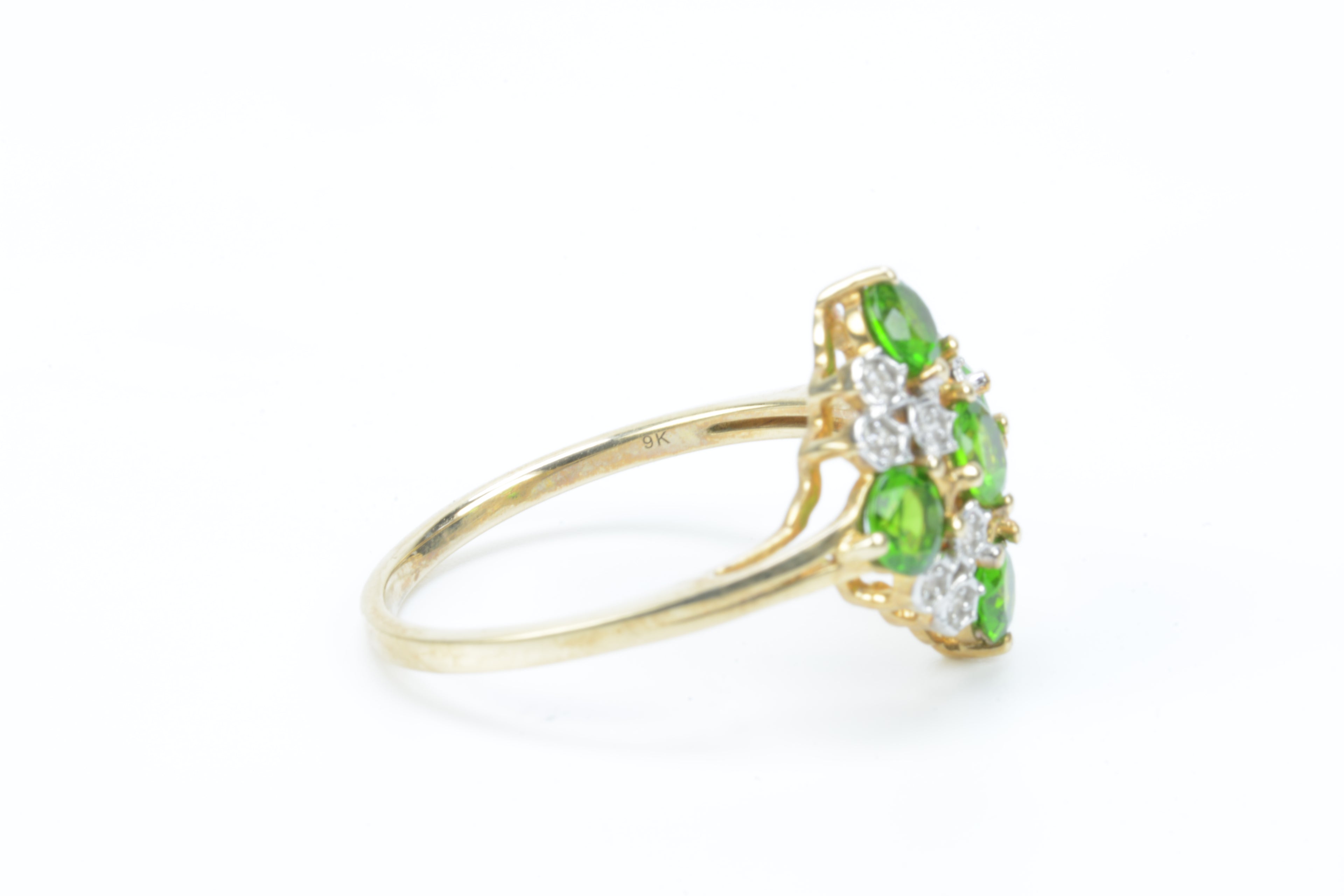 9ct Yellow Gold Ring - Aventurine & Spinel - Size S - 2.93g