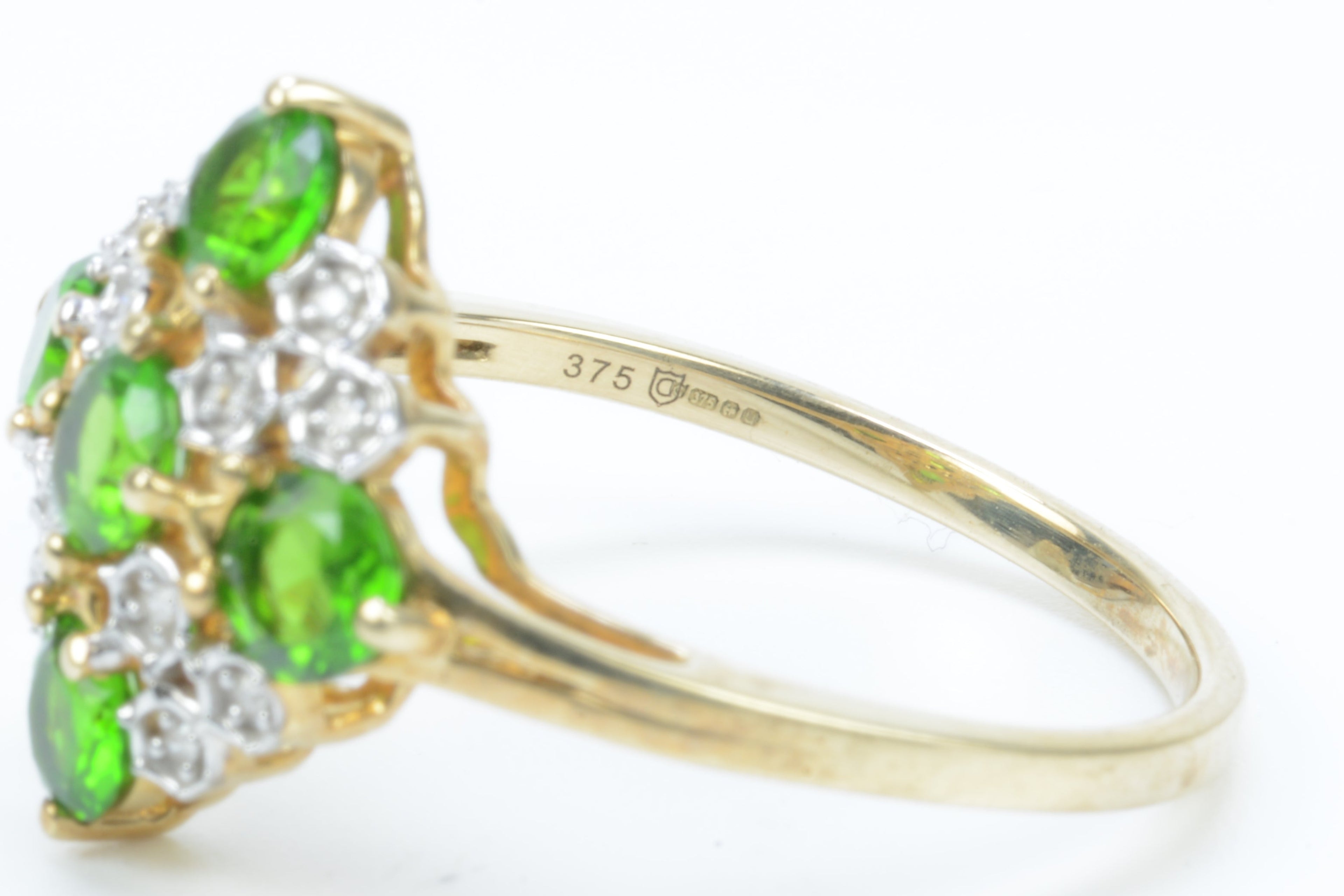 9ct Yellow Gold Ring - Aventurine & Spinel - Size S - 2.93g