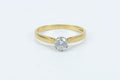 9ct Yellow Gold & Diamond Ring - Size R - 3.1g